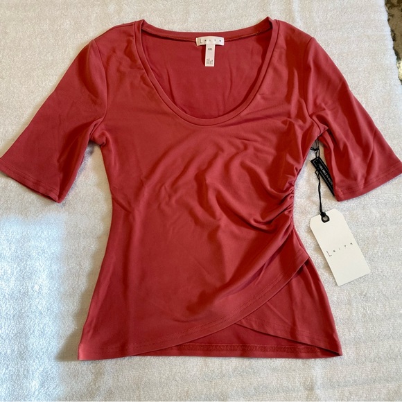 Leith Ruched Top Red Baroque NWT XXS Nordstrom - Picture 2 of 7